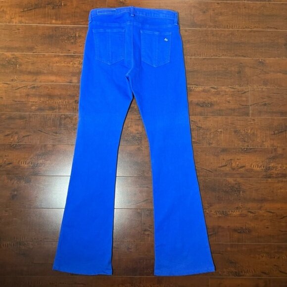 RAG & BONE Designer Denim Elephant Bell Jeans Cobalt Mid Rise Flare Size 29 - Picture 6 of 12